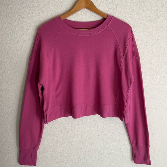 Sweaty Betty After Class Crop Sweatshirt | pink | size UK medium / US 8-10 - Picture 3 of 11